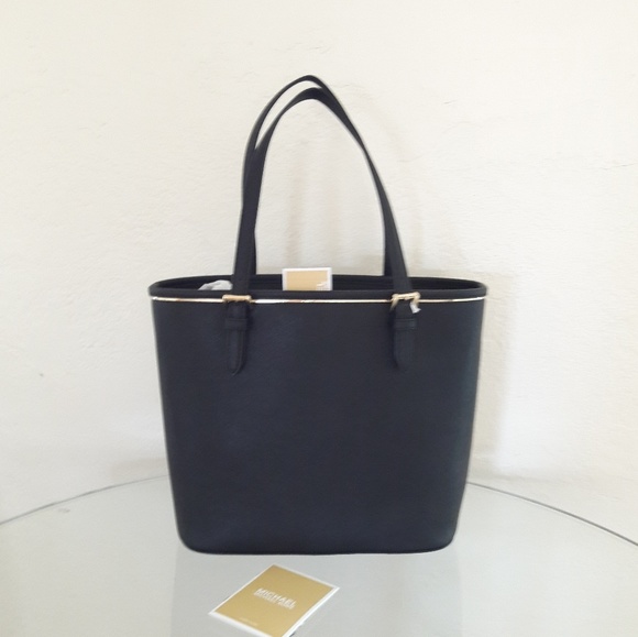 NWT  MICHAEL KORS SAFFIANO LEATHER FRAME MD TOTE - Picture 7 of 8